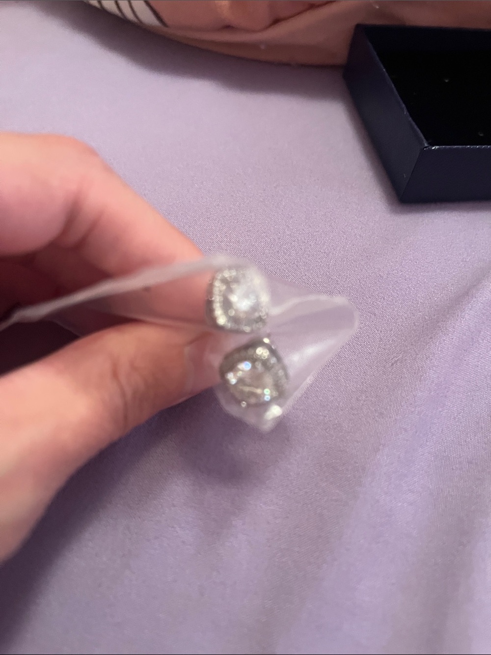 Sterling Silver Cubic Zirconia Heart Stud Earrings - Silver